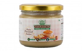 Amorearth Plain Peanut Butter   Glass Jar  300 grams
